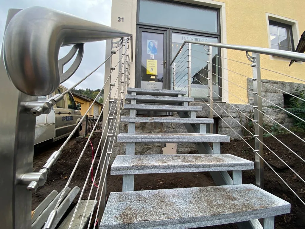 Außentreppe mit V2A Geländer, Aue, 2020